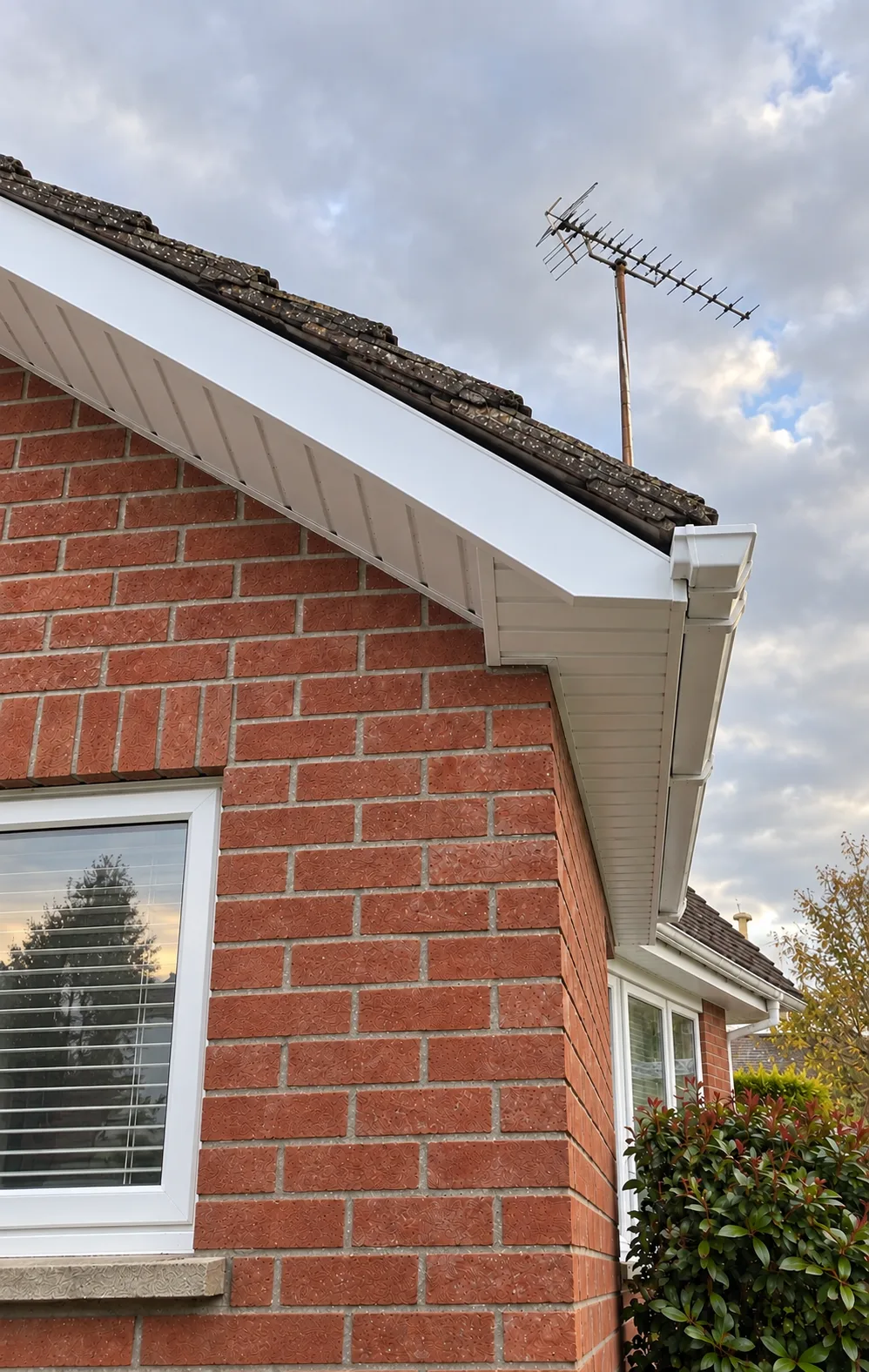 Freshly repaired brick gable wall on an Irish home under open skies, typical of the properties Falcon Roofing and Building works on across Cavan and Meath